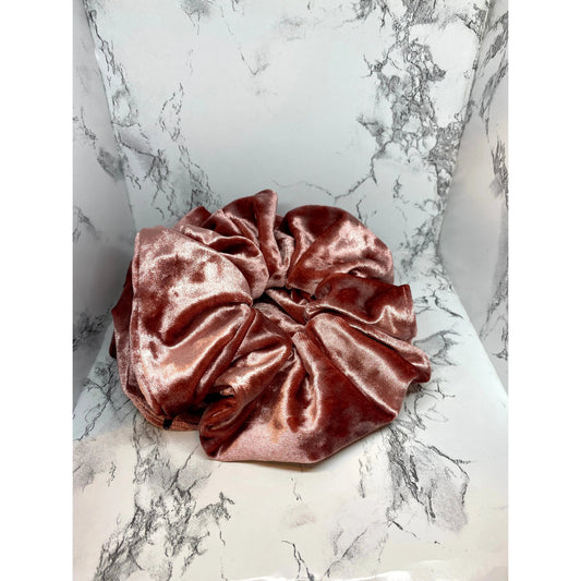 Dusty Rose Crushed Velvet Scrunchie