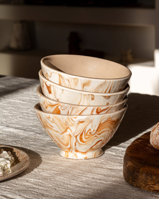 Marbled Terra Ramen Bowl - Set of 4