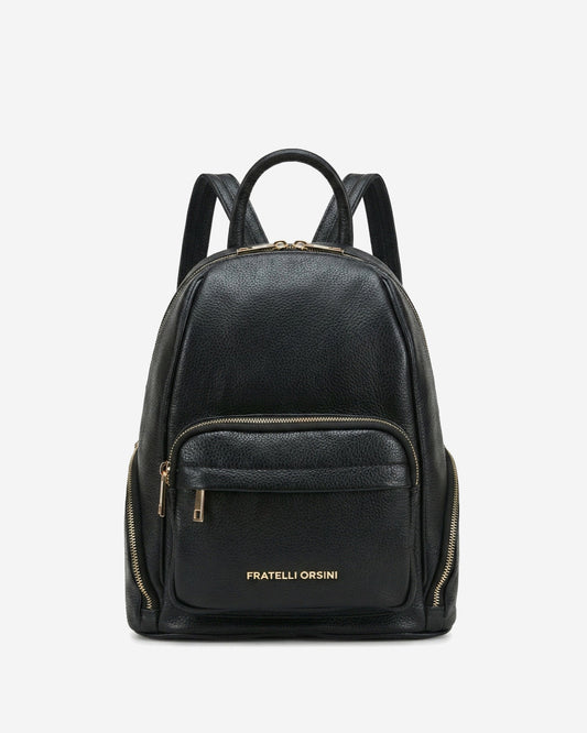 Martina (black) - Italian calf leather women's backpack