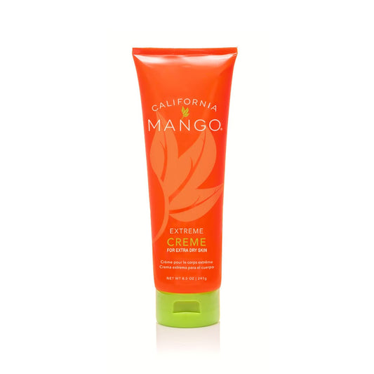 Orange squeeze cream tube with green base, 'California Mango' label