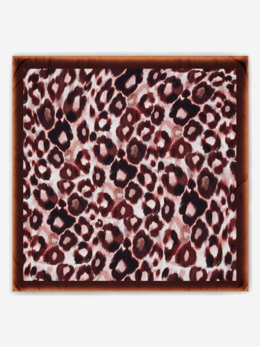 Bruna (brown/orange)- Soft and lightweight Italian foulard from pure silk