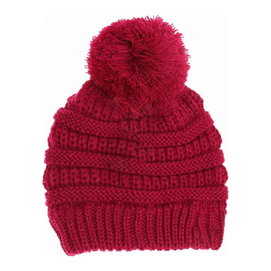 Kids Solid Pom C.C Beanies