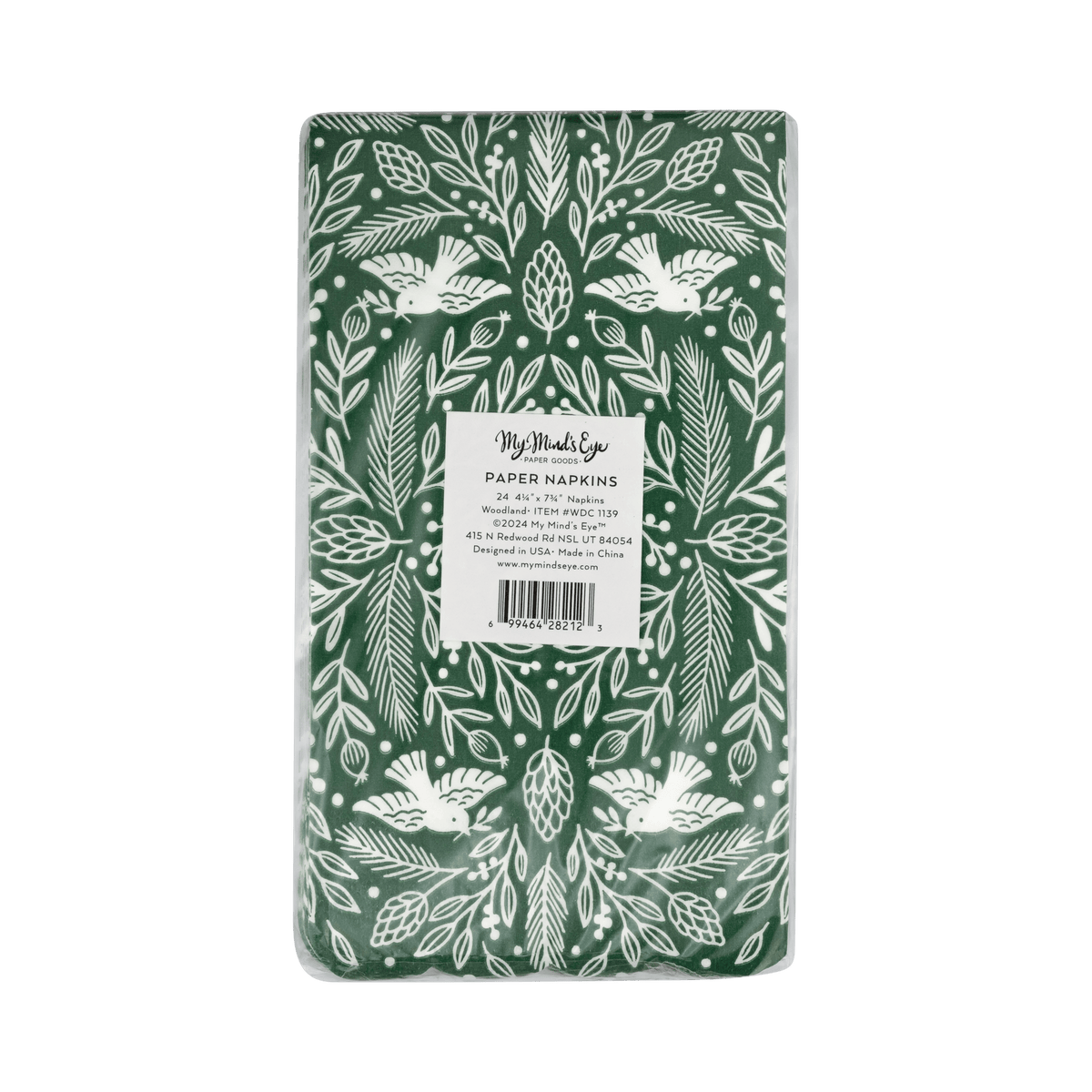 Woodland Scalloped Christmas Dinner Napkins - Set of 24