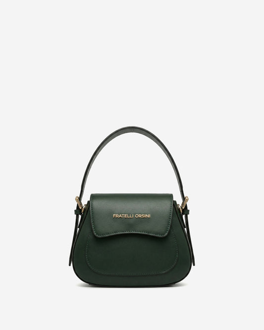 Ottavia (green) - Italian calf leather women's crossbody bag (with shoulder strap)