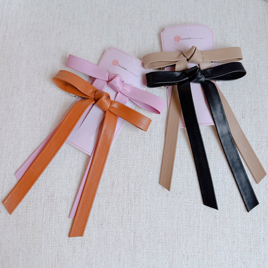 Preppy Structured Bow Hair Clip Set Of 2
