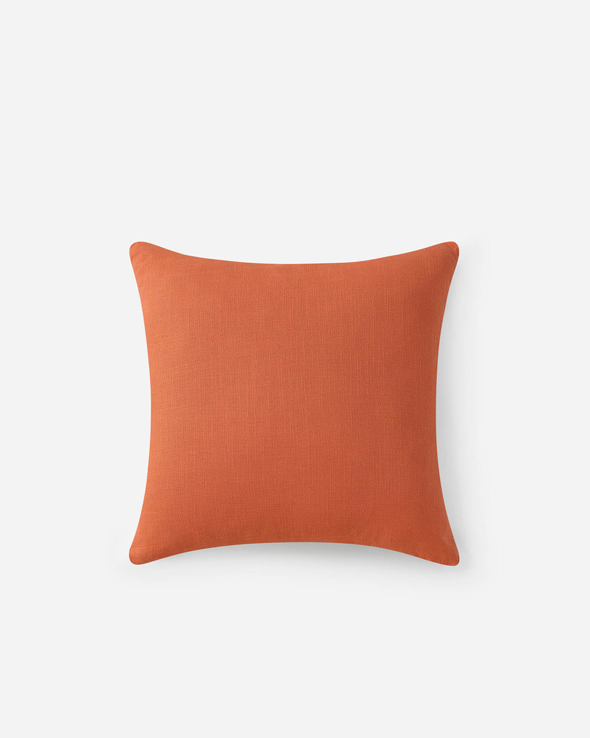Solid orange square throw pillow