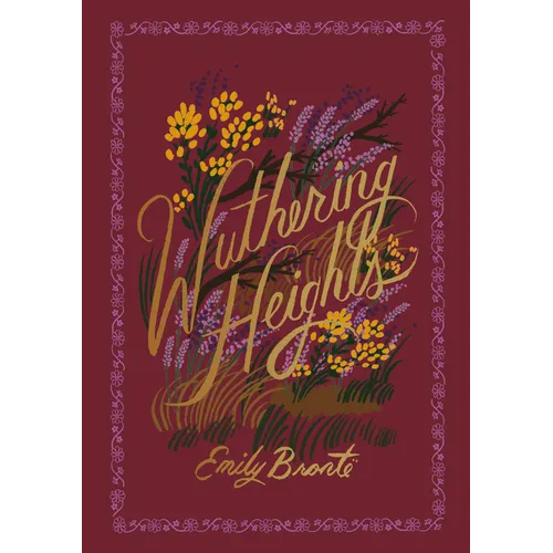 Hardcover book, burgundy cover with tree & flowers; 'Wuthering Heights'