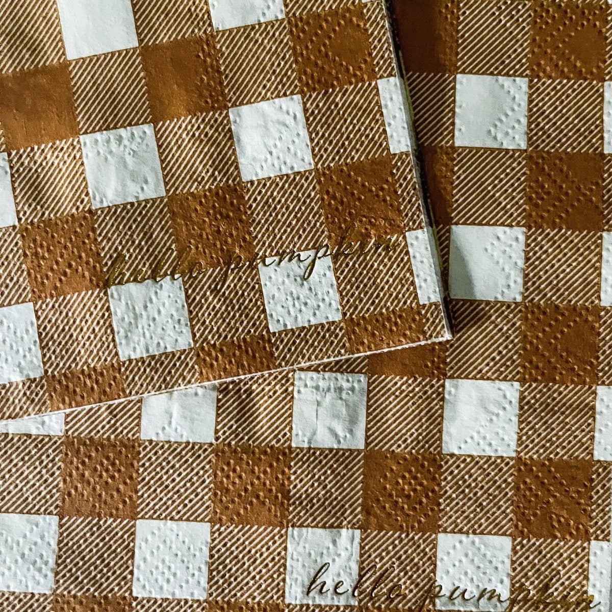 Fall Plaid Cocktail Napkins, Thanksgiving (16 Pack)