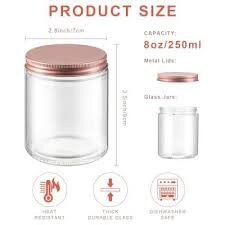 Candle jar size chart showing 8 oz jar dimensions.