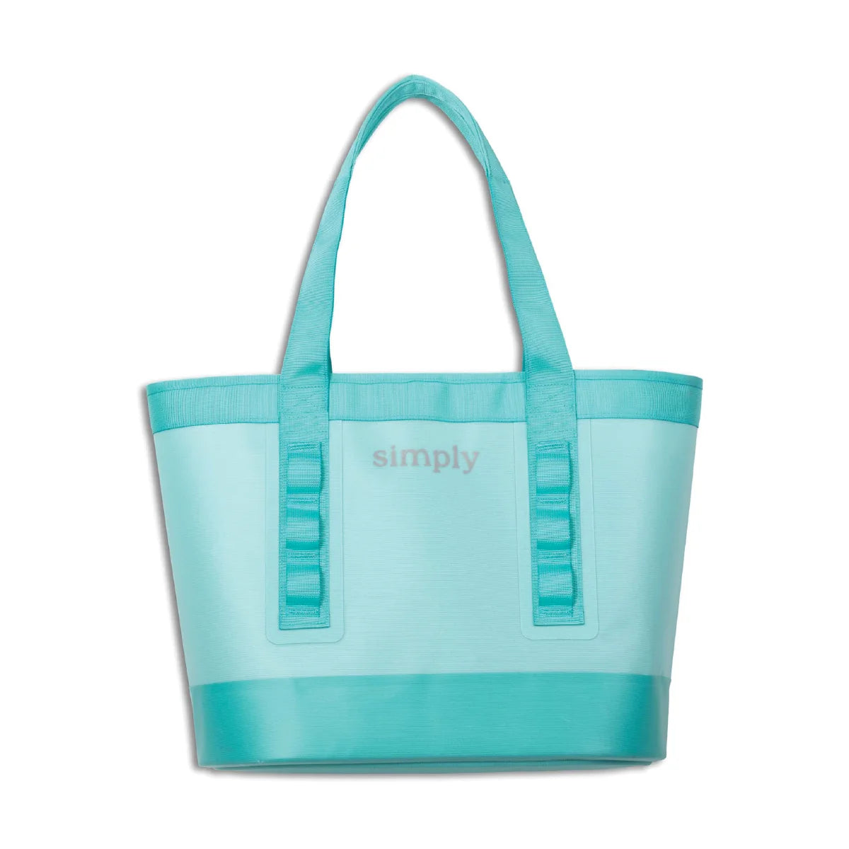 Simply Southern® teal tote bag with front simply logo