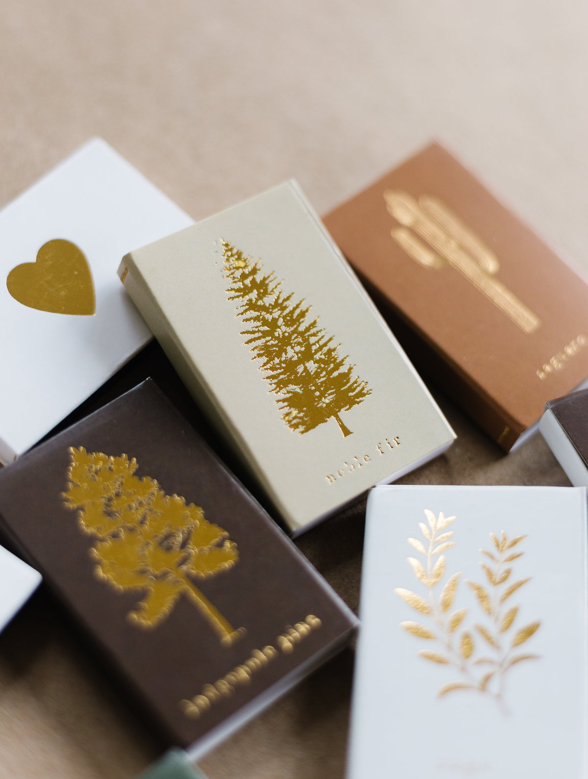 Sage Gold Foil Embossed Matchbox