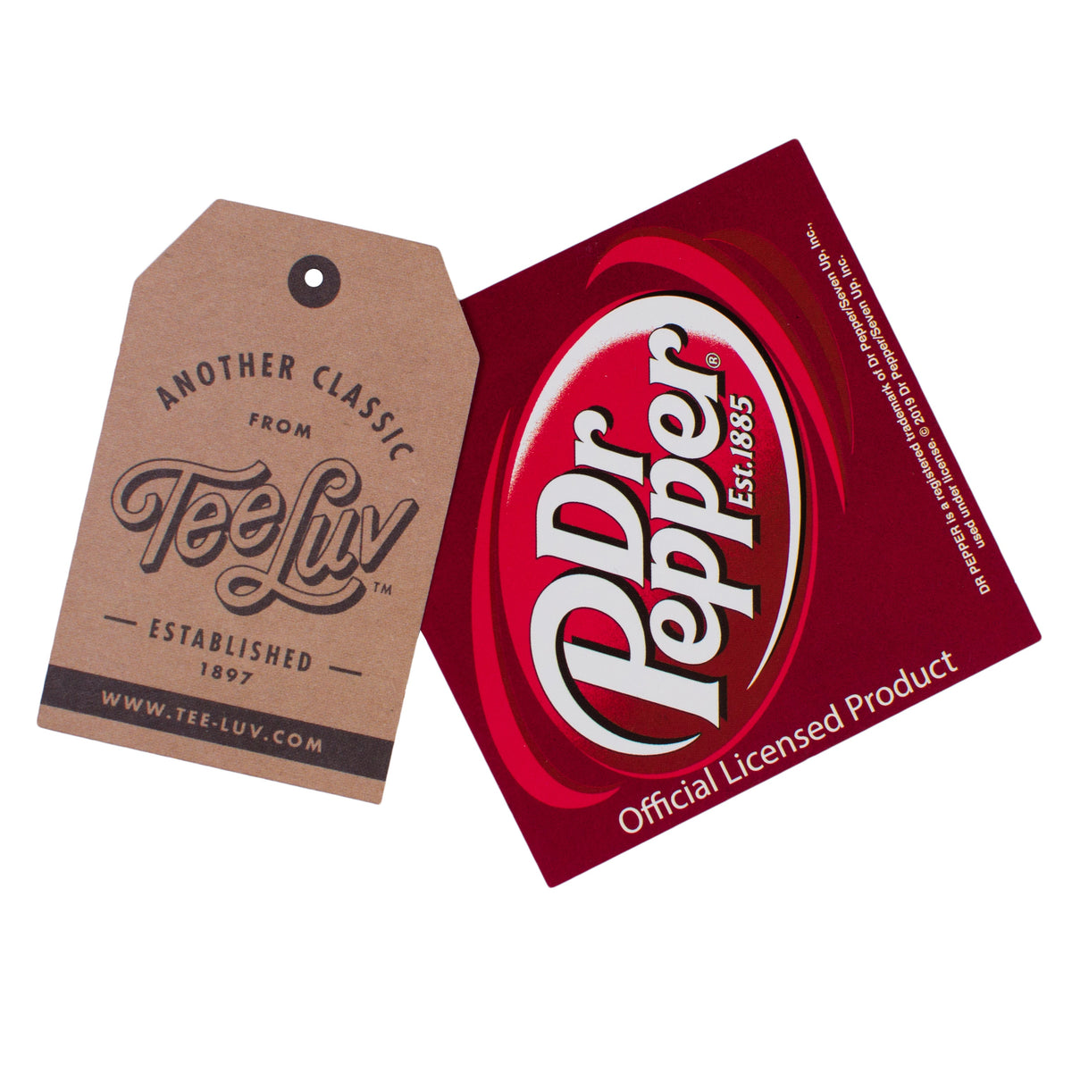 Dr Pepper licensed product hangtags