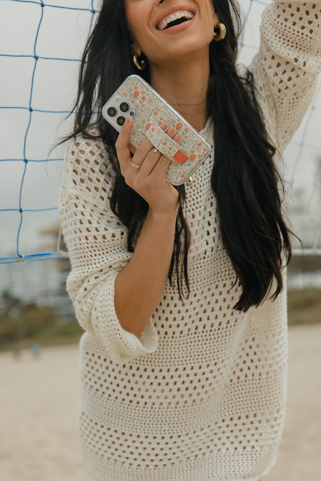 Blossom Bliss floral phone case with clear border and pastel blossom print