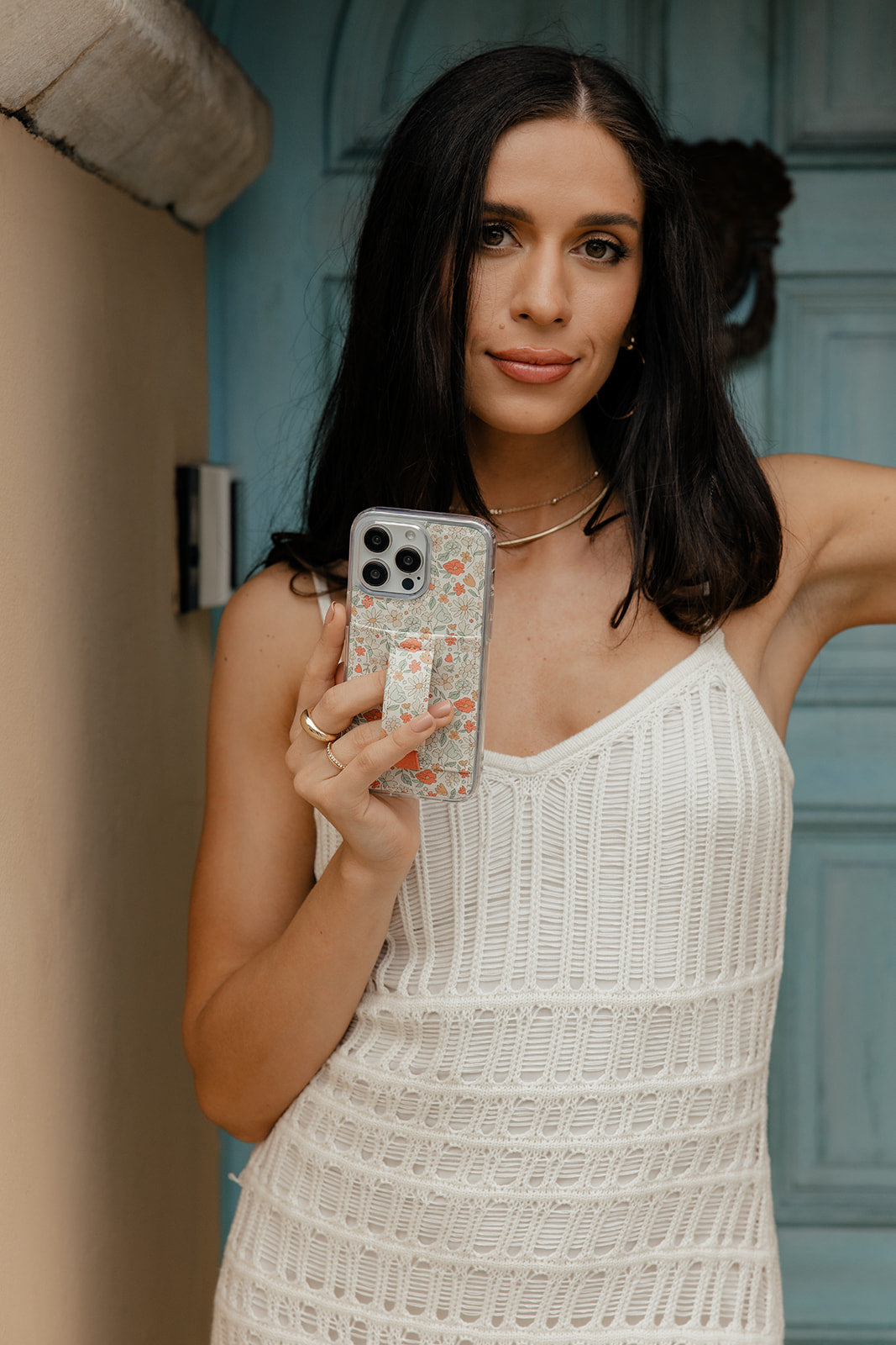 Blossom Bliss clear floral phone case with pastel blossom pattern