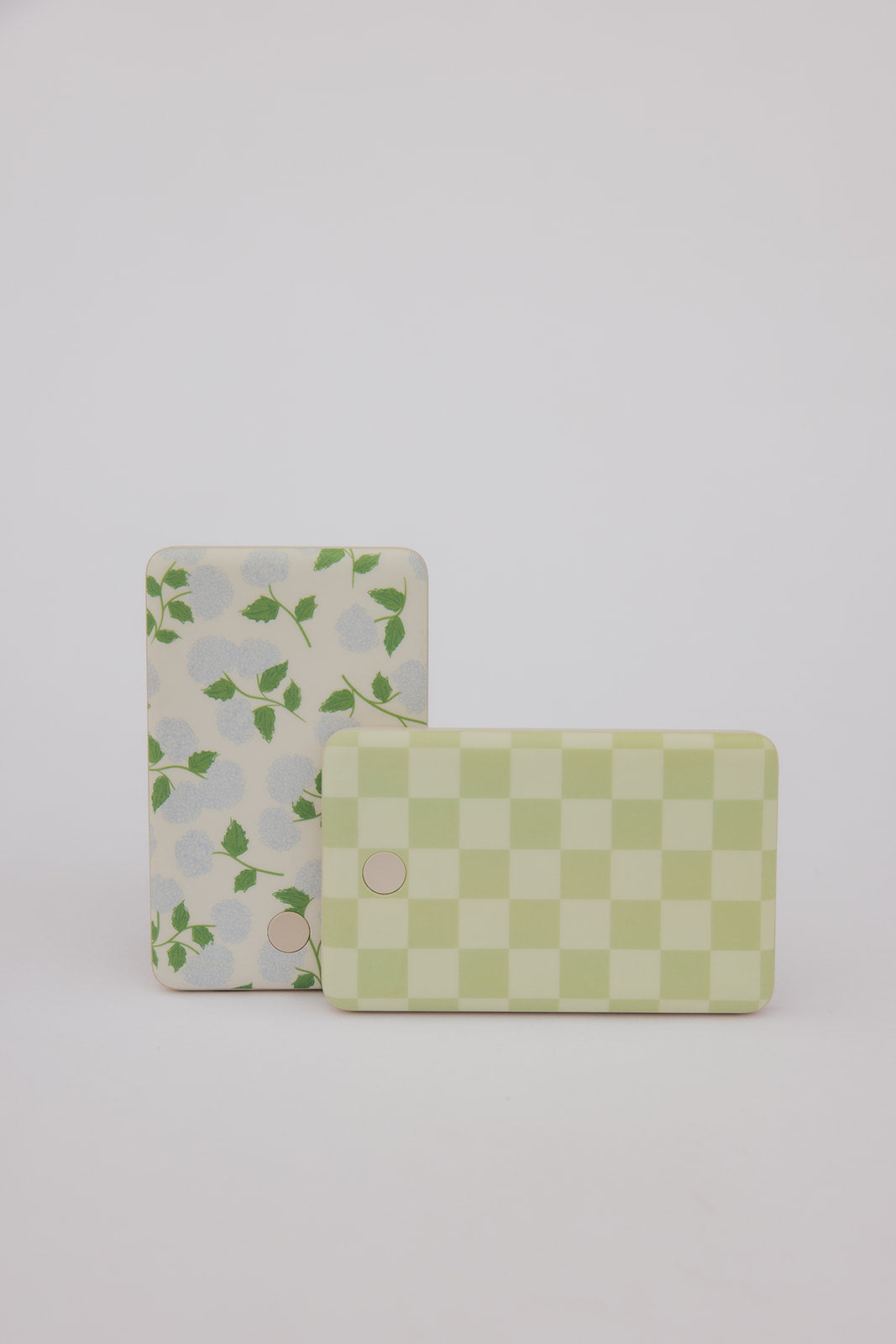 5000mAh Power Boost portable charger front and back with green leaf pattern