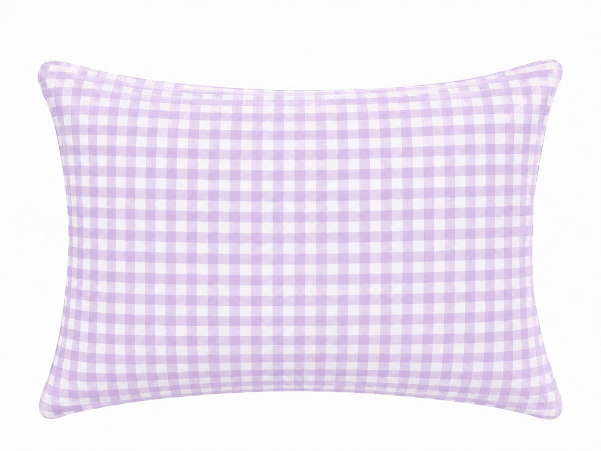 Purple gingham standard pillowcase cover