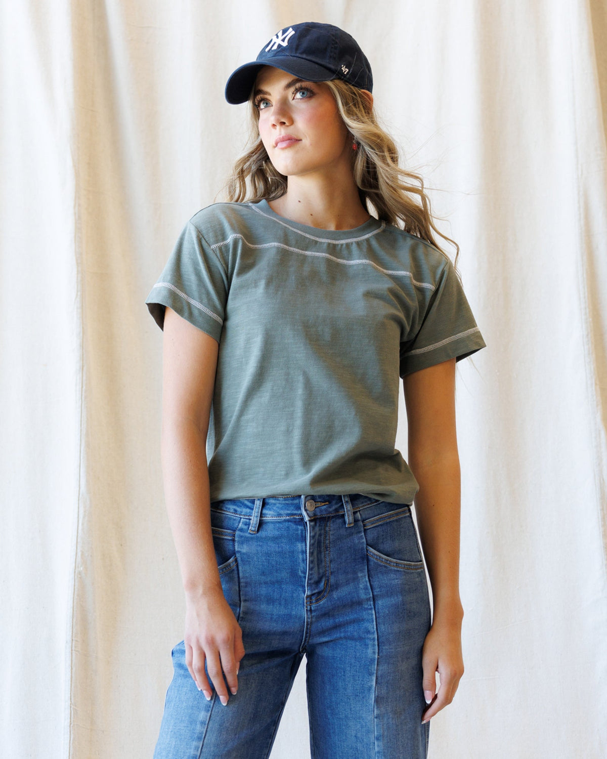 Mulled Basil crewneck T-shirt with short sleeves and no visible front graphic