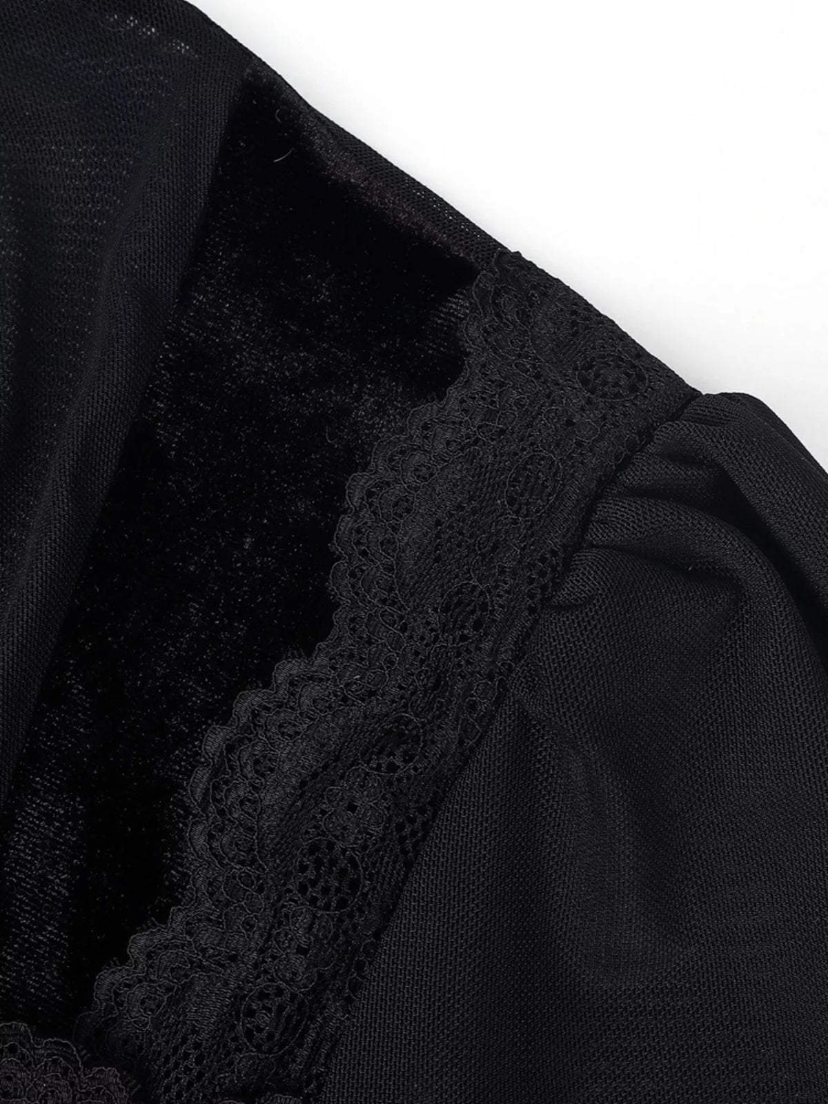 Romantic Velvet & Sheer Blouse