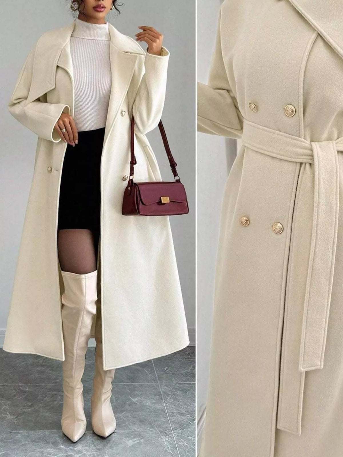 Classic Double-Breasted Longline Coat