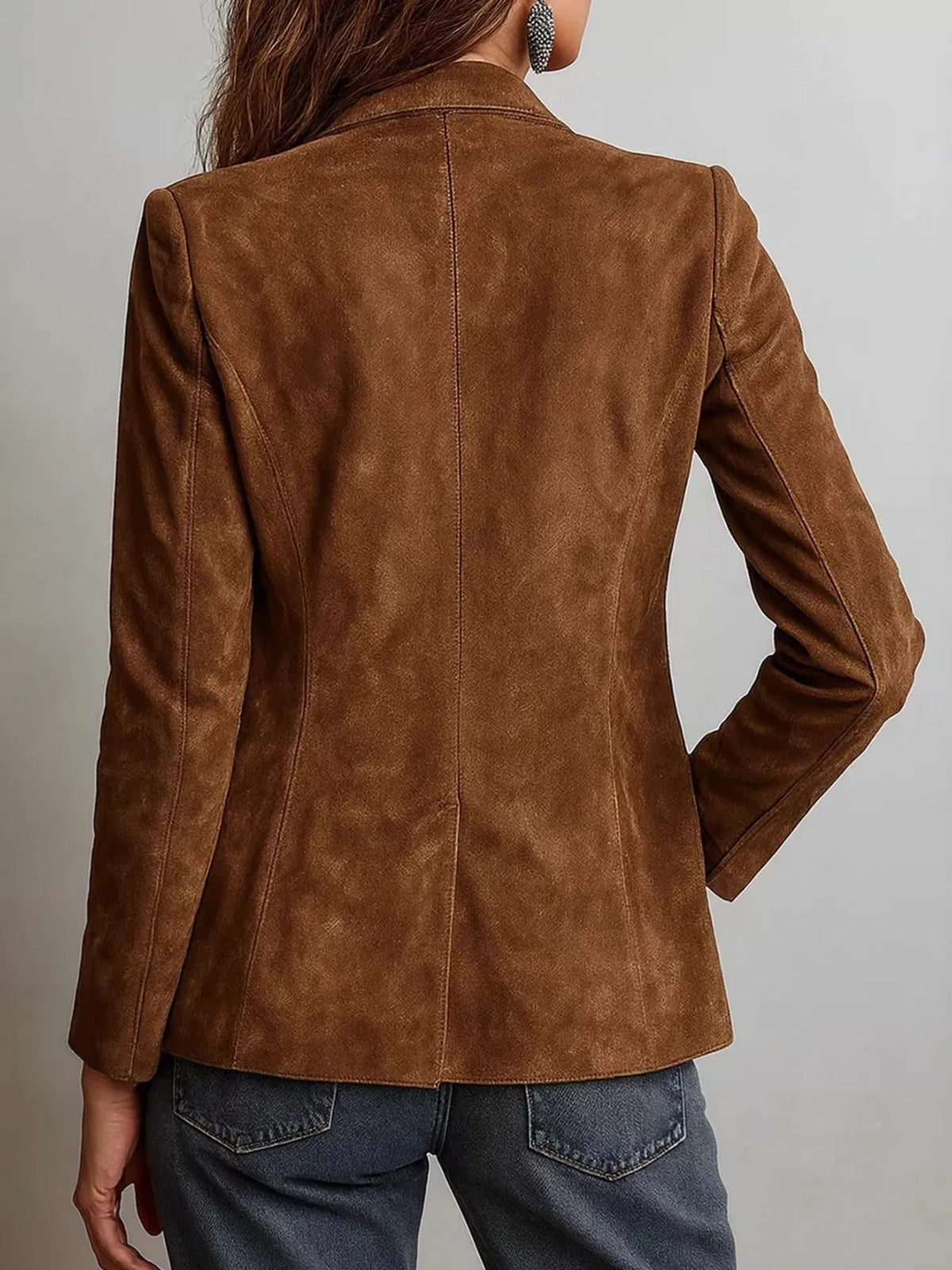 Slim Fit Faux Suede Blazer