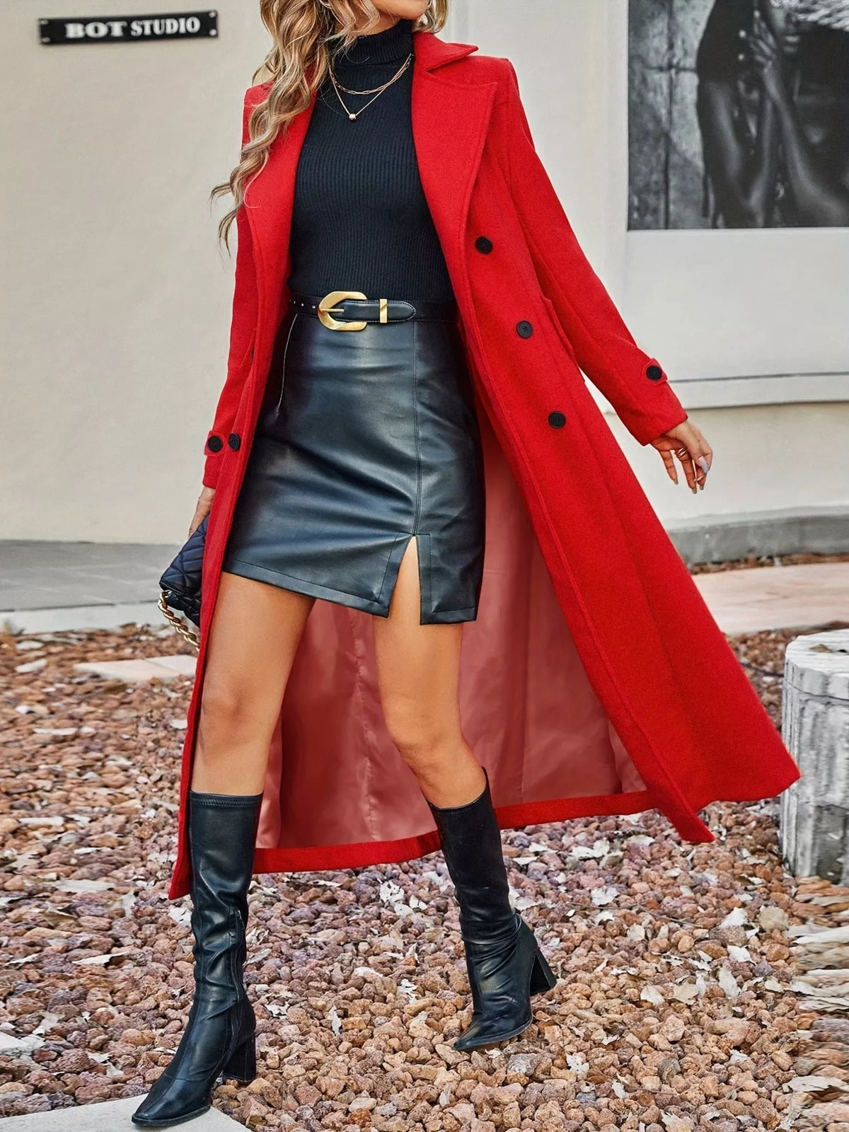 Classic Double-Breasted Longline Coat