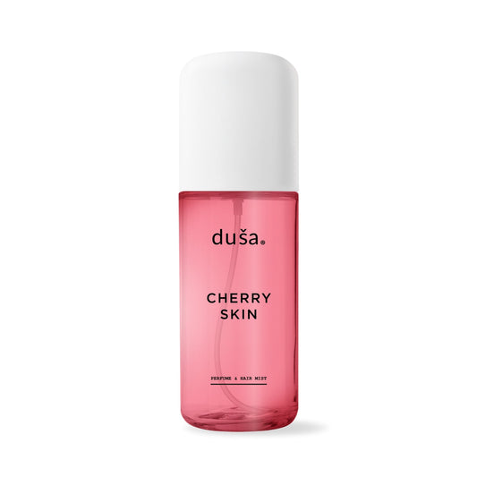 CHERRY SKIN perfume and hair mist in pink bottle with white cap