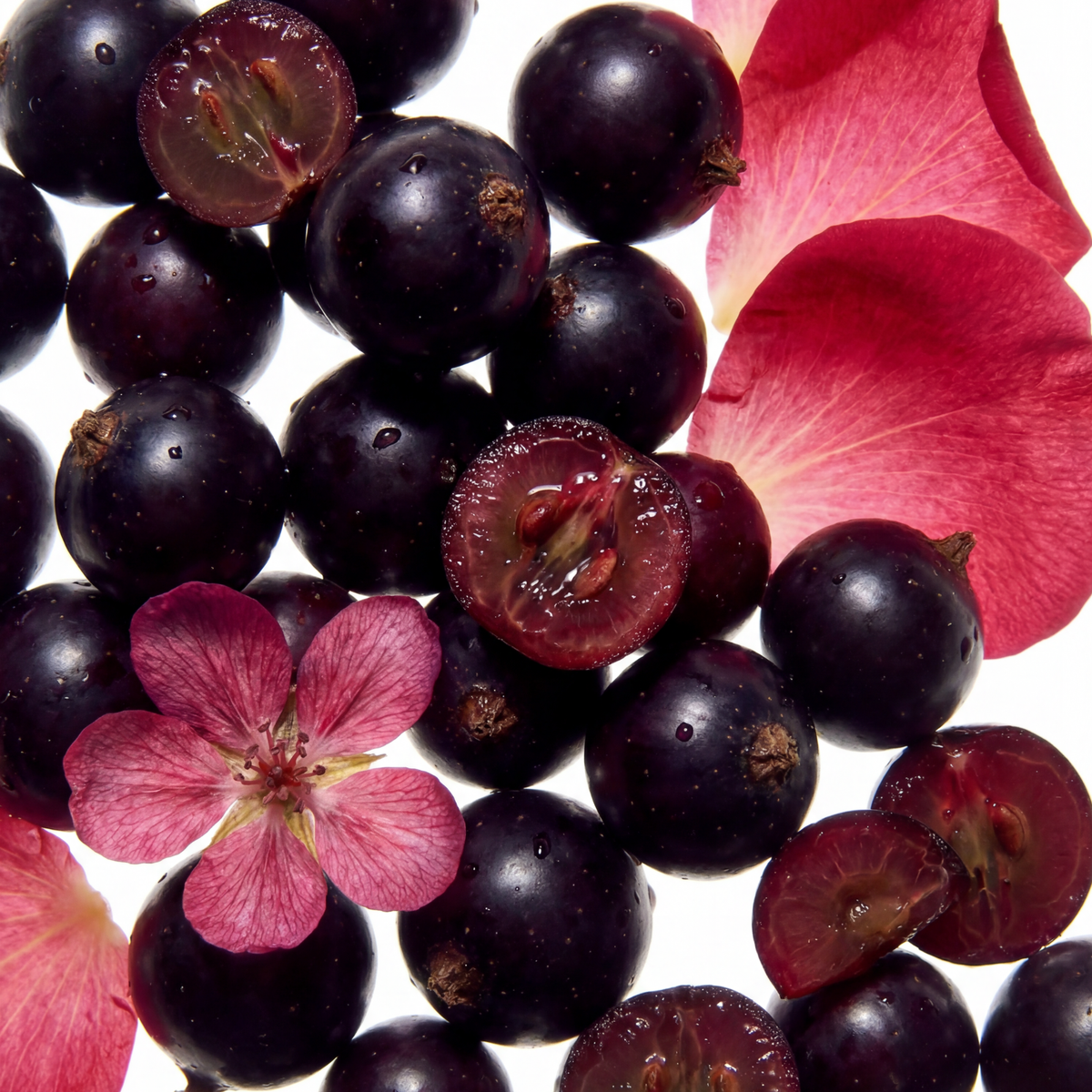 Rose petals and black currants fragrance notes