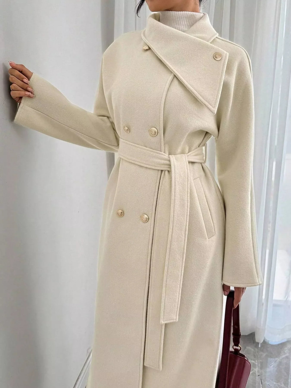Classic Double-Breasted Longline Coat