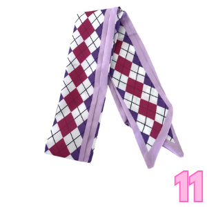 Purple plaid scarf with diamond checks and light purple trim