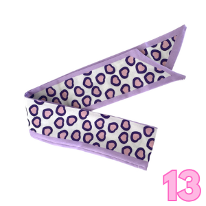 Lavender scarf with leopard print and purple piping