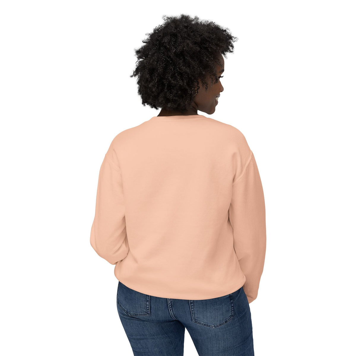 Ladies sweatshirt back in peach color, long sleeves