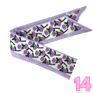 Light lavender scarf with green floral sprig print