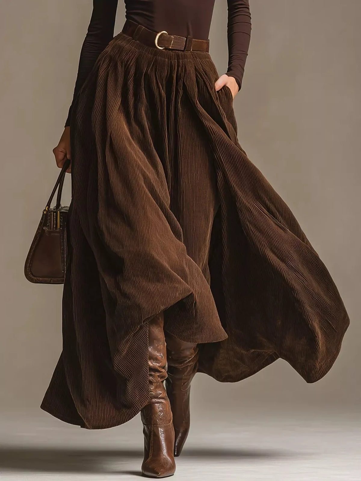 Turtleneck & Maxi Skirt Set