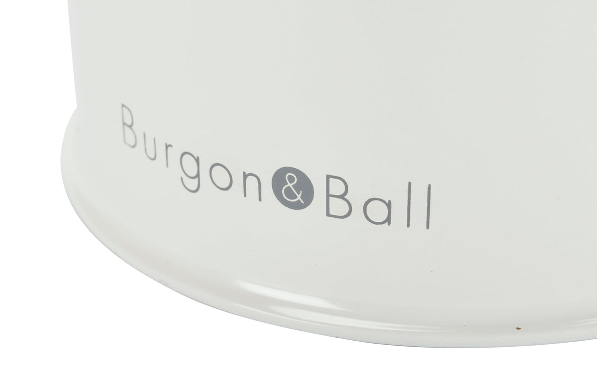 Close-up of stone indoor plant mister bottle with Burgon & Ball text