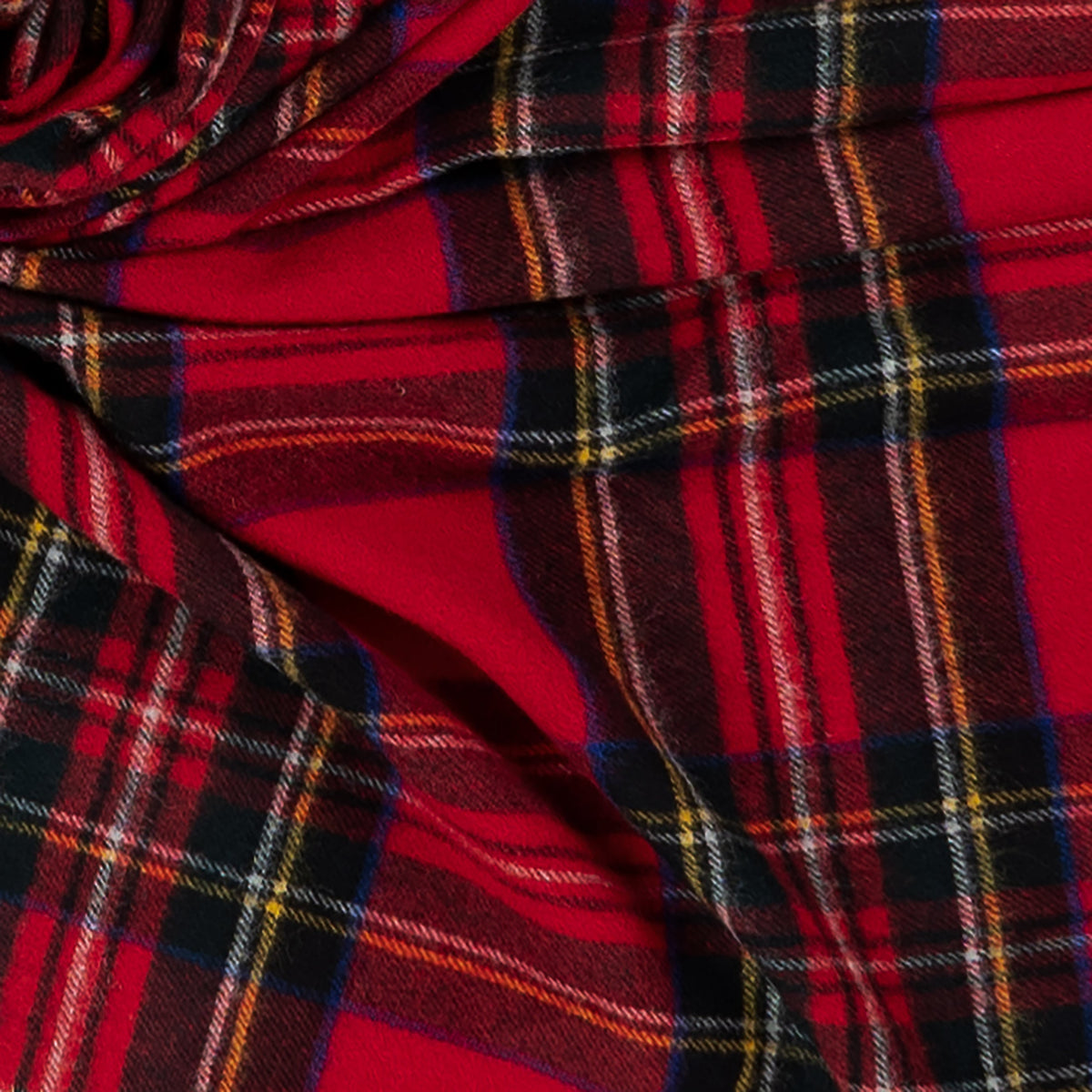 Highland Tweeds Shetland Lambswool Throw - Royal Stewart