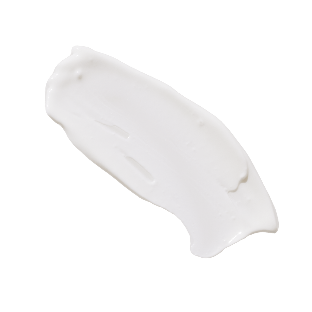White mineral sunscreen swatch, smooth cream texture