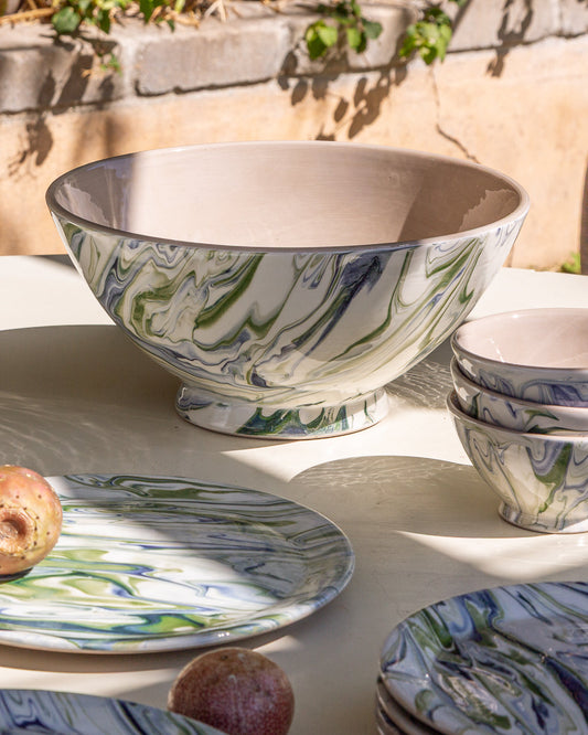 Marbled Ocean Serving Bowl