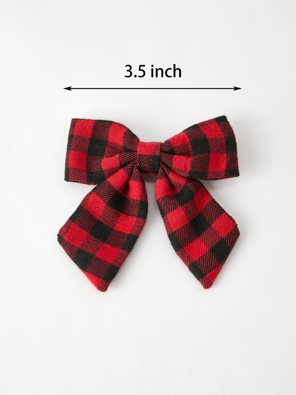 Red and black plaid bow hair clip, 3.5-inch style