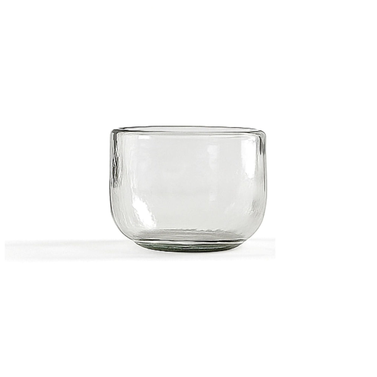 Clear low round glass bowl for flower arranging
