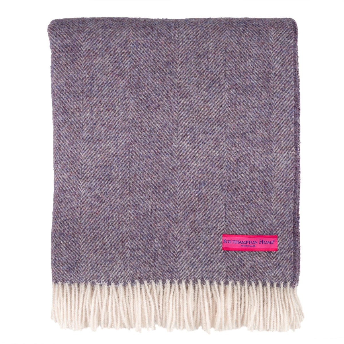 Southampton Home Shetland Lambswool Herringbone Throw – Lavender