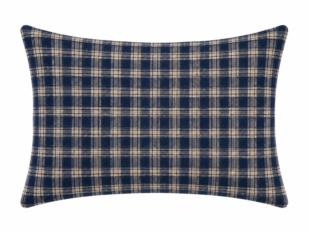 Navy plaid standard pillowcase cover