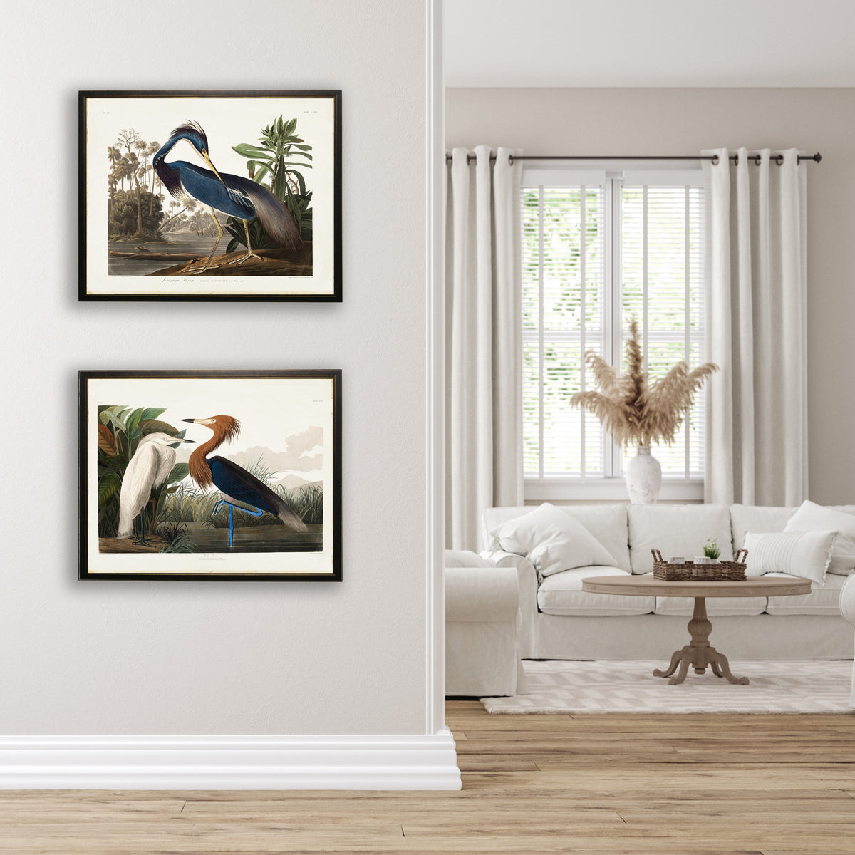 Two Herons in Black and Copper Frame