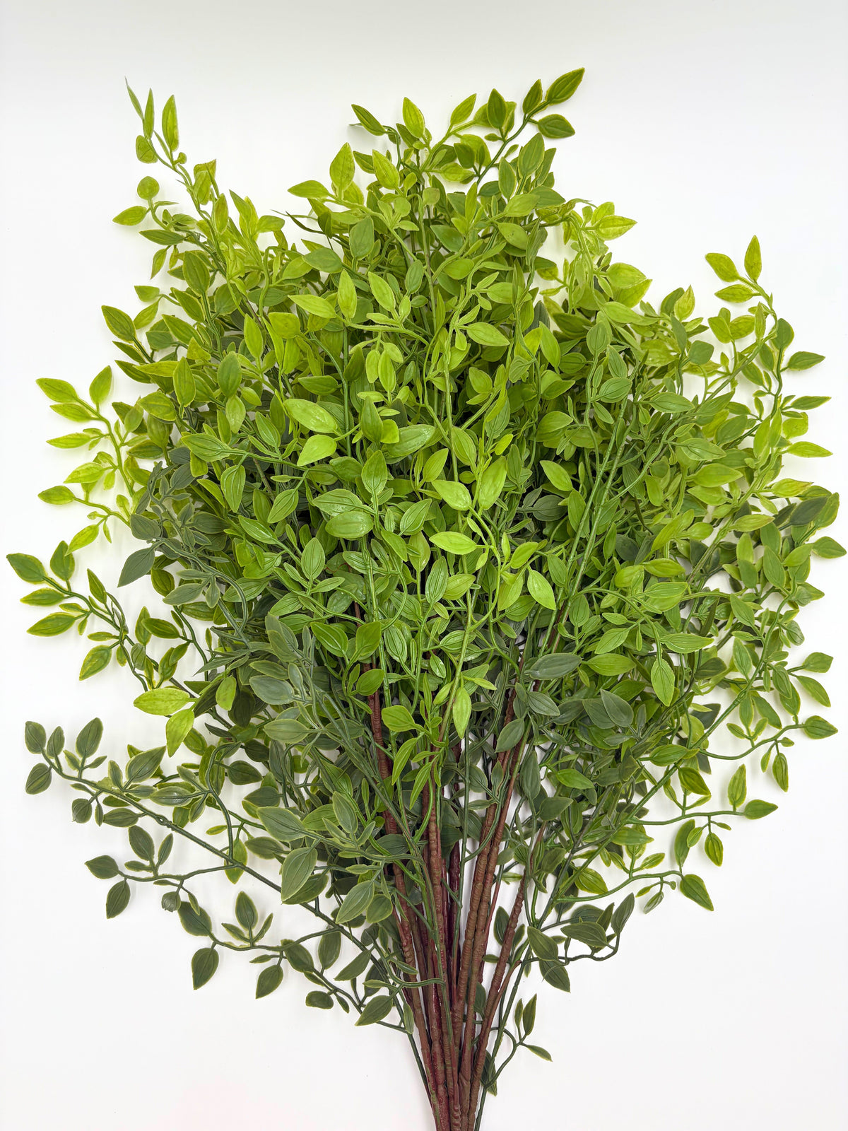 Artificial ruscus stems bundle of 4, dense green foliage with several thin stems