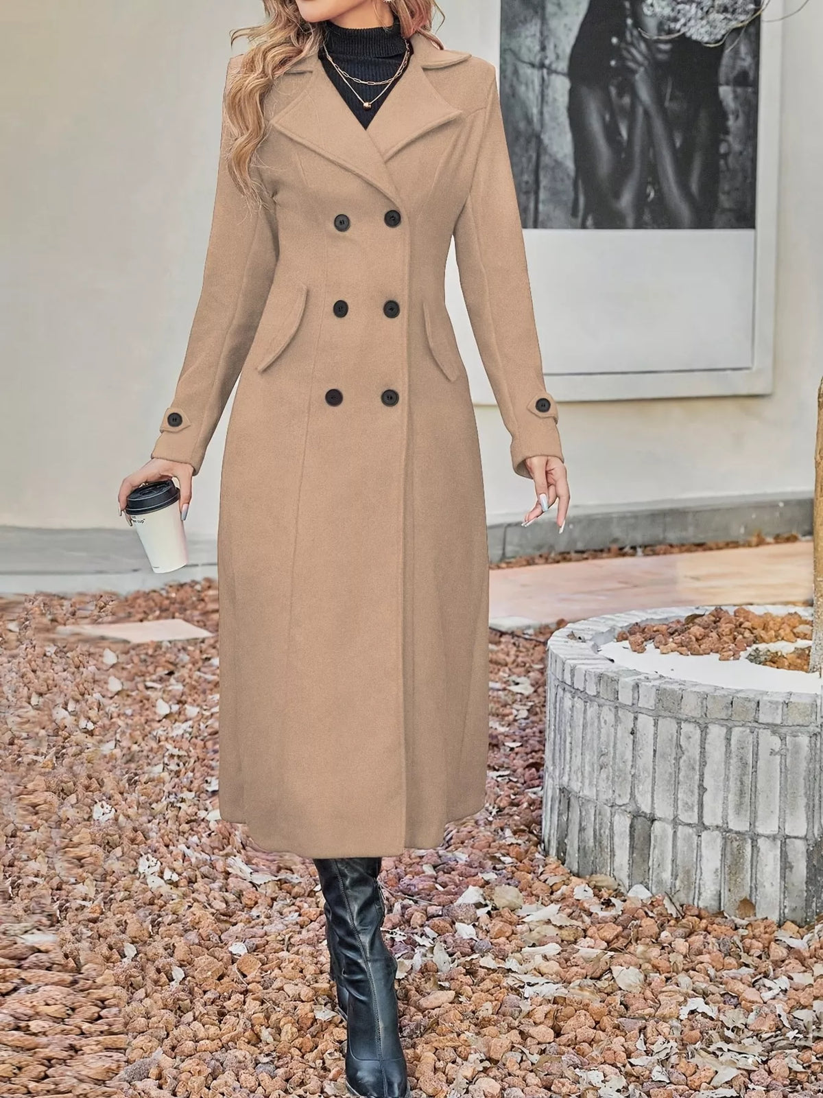 Classic Double-Breasted Longline Coat