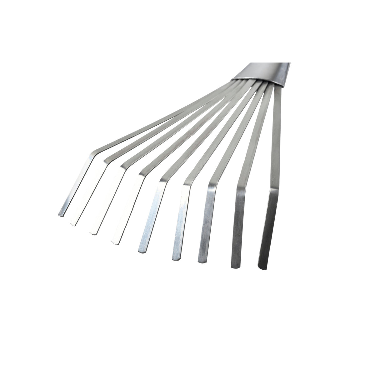 Stainless steel shrub rake tines fan head with curved metal bars