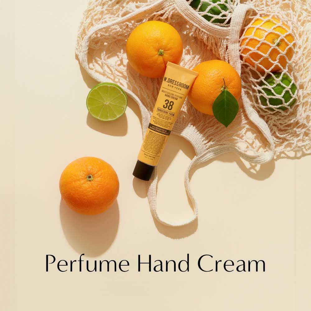 Moisturizing perfume hand cream tube with tangerines and citrus accents, No.38 Tangerine Farm