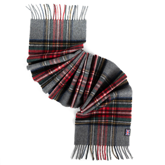 Prince of Scots Merino Lambswool Tartan Scarf (Grey Stewart)