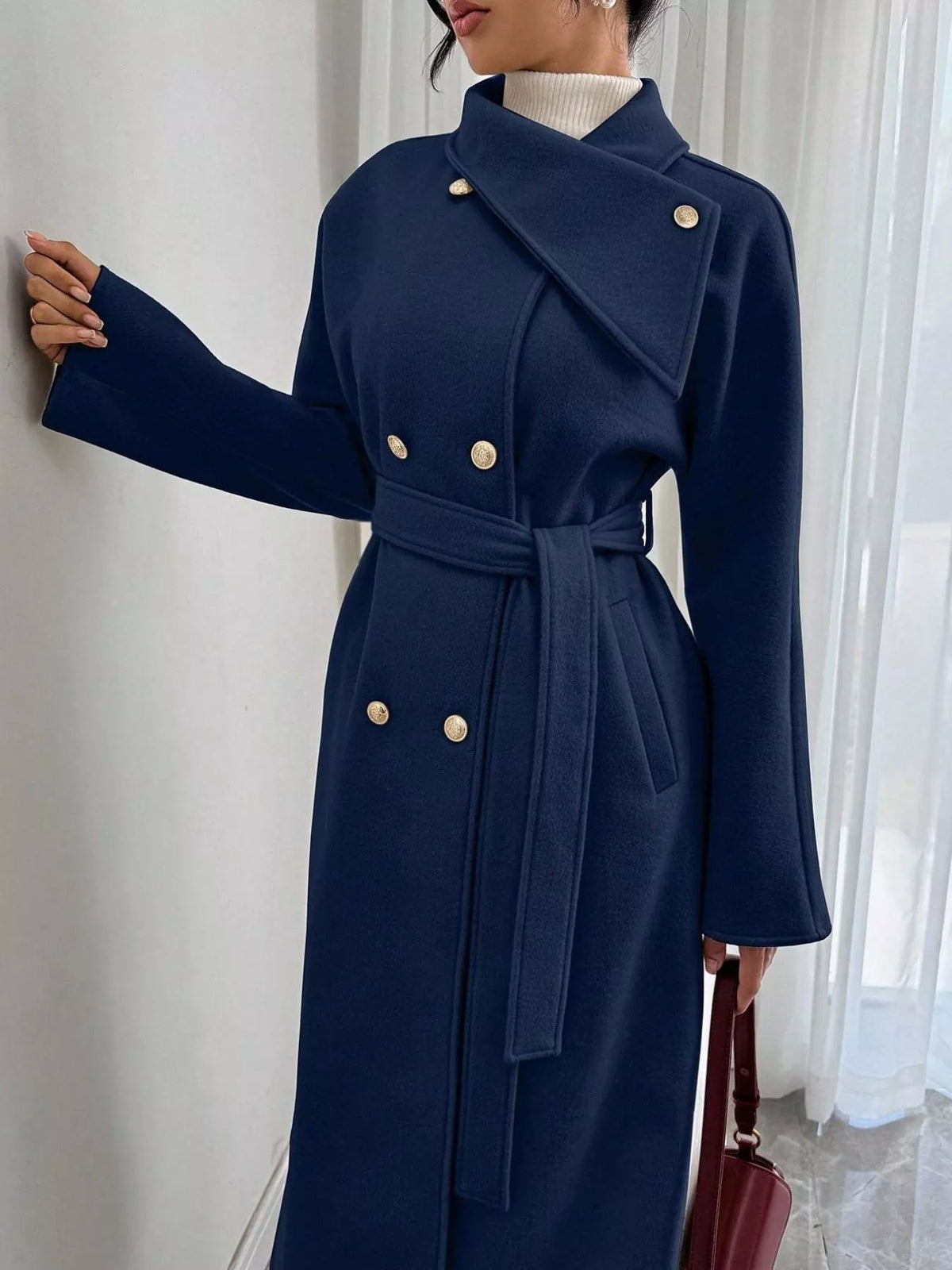 Classic Double-Breasted Longline Coat
