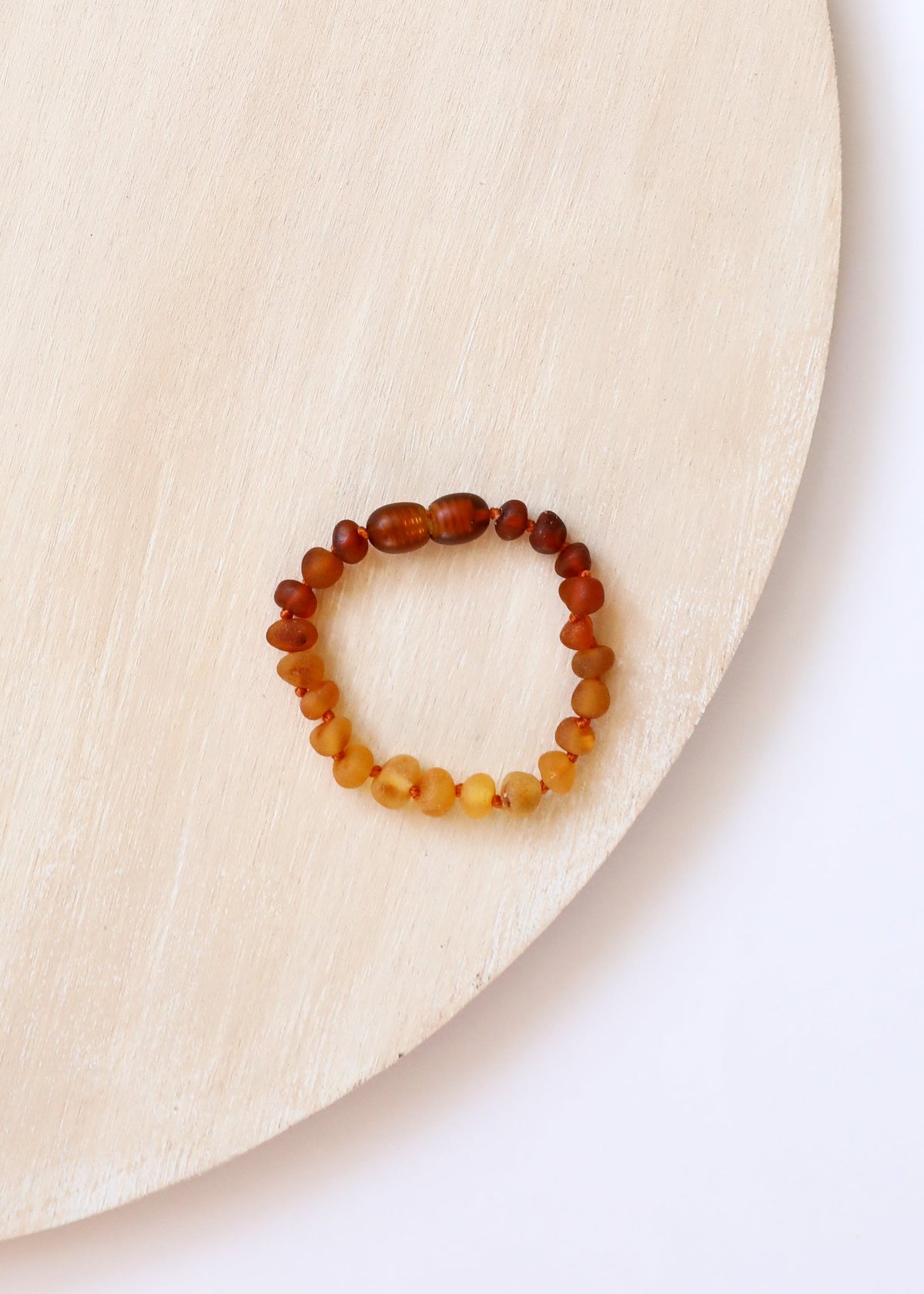 Raw amber beaded anklet or bracelet with mixed warm brown and honey beads