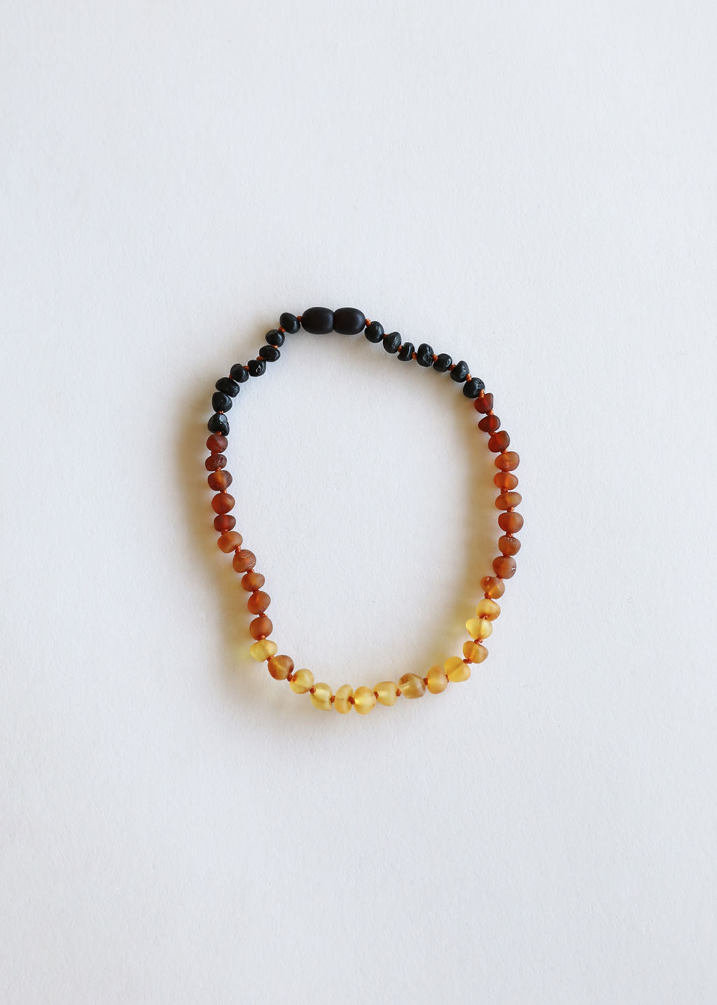 Ombre Baltic amber bead necklace, dark to honey gradient round beads